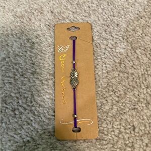 Purple Bracelet with Pineapple Charm